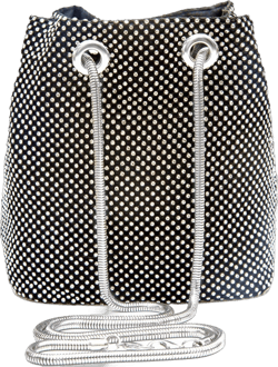 Luxury Full Rhinestone Bucket Bag, Bling Evening Bag Purse for Women