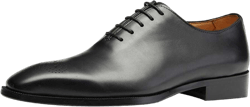 Men Dress Shoes Full Cut Oxford Shoes Genuine Leather Formal Derby Shoes Black Leather Shoes