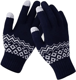 Winter Touchscreen Gloves for Women and Men Cold Weather Snow Winter Gloves Thermal Gloves for Running Hiking Navy One Size