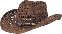 ANDORRA Men & Women's Woven Straw Cowboy Hat Wide Brim Western Cowgirl Hat