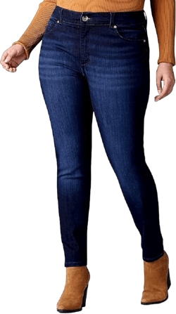 Jack David Womens Plus Size Denim Skinny Jeans Destroy Stretch Ripped Distressed Pants 24 Blue Dark Wash