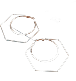 Bohemian Geometric Hexagon Earrings Large Hoop Earrings Gold Hollow Circle Hoops Earrings Big Circle Hoop Earrings Exaggerated Statement Earrings Jewelry for Women