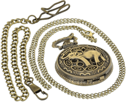 Retro Bronze Pocket Watch Men Fullmetal Alchemist Edward Elric Design Quartz Pocket Watch with 1 PC Necklace Chain 1 PC Clip Key Rib Chain Japan Quartz Analog Fob Watches Gifts Clock