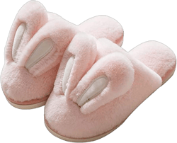 Really Cute Unisex Adult Hard Soled Stuffed Animal Home Slippers Soft Plush Cartoon Animal Slippers Sharp Warm and Toasty Slippers 6-7.5 Wide Women/5-6 Wide Men A-bunny Ears-pink