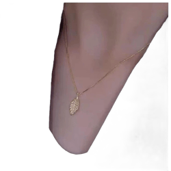Bohemian Crystal Leaf Pendant Necklace Gold Cz Leaf Plant Choker Necklace Paved Cz Leaf Necklace Rhinestone Leaf Botanical Necklace Jewelry for Women and Girls Gifts