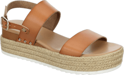 XAPPEAL Amelia - Women's Open Toe Ankle Buckle Strap Casual Platform Espadrille Sandals 11 Brown