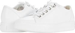 Paul Green Hadley Sneaker - Sneakers for Women - Leather Upper - Hand Stitched Detailing - Latex Outsole 11 White Silver Mc Leather