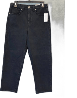 STYLE & CO Women's Petite Washed Black High-Rise Vintage Classic Straight Mom Jeans SZ 10P