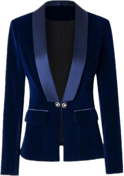 Winter Velvet Women Blazer Jacket Coat Evening Party Christmas Sparkly Cardigan Coat 2 Navy