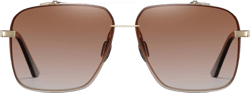 Square polarized sunglasses for men - Oversized Aviator Metal Frame - Gradient UV Protection Lenses Gold | Brown Gradient
