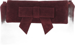 LONI Womens Clutch Bag Shoulder Bag Wristlet in Suede Faux Leather Burgundy Wine Red