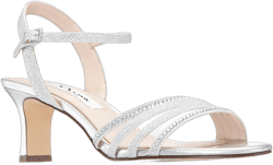 NINA Nelena - Women's Sparkling Dress Sandals with Crystal Embellishments Shoes - Elegant and Comfortable heeled Sandals for Women - Casual and Dress - Women Shoes Silver 11
