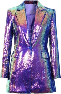 Sequins Womens Blazer Womens Jacket Evening Party Christmas Sparkly Cardigan Coat 12 Purple