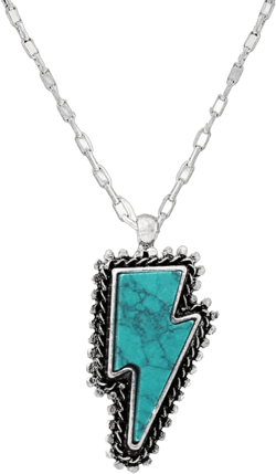 Rosemarie & Jubalee Women's Western Style Celestial Shapes With Colorful Semi Precious Natural Howlite Stone Jewelry Turquoise Blue Stone Pendant Necklace, 18"+3" Extender