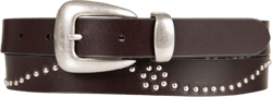 Lucky Brand Women's Western Style Fashion Leather Belt with Metal Buckle S (26-27") Studded Leather - Brown