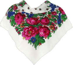 Russian Floral Scarf Flower Handkerchief Ethnic Printed Shawl Women Hijab Scarf Headband Scarf Bandana