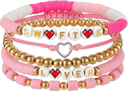 Emibele Colorful Stretch Bracelet Stack Boho Beaded Bracelet Set Heishi Surfer Bracelet Y2K Trendy Jewelry Friend-ship Women Girls