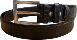 Genuine Alligator belly leather belts buckle for men, real crocodile skin Men's belt Size 54 Black