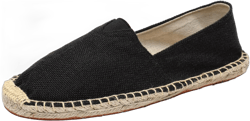 Mintzice Women's Comfortable Slip on Canvas Espadrilles Flat 6.5 Black