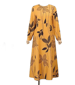 Women's Floral Print Long-sleeve Oversized Dress