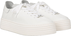 Sam Edelman Women's Pippy Lace Up Platform Sneaker 11 White Leather