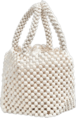 Beaded Clutch Purses for Women Handmade Small Tote Bag Evening Bags and Clutches for Party White