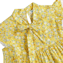 Little Girls Floral Print Princess T-Shirt Outfits Kids Loose Swing Ruffle Blouses Tops Tee 3-12 Years