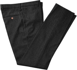 Men's Classic-fit Tweed Dress Pants Suit Formal Herringbone Trousers Flat Front 42 Black
