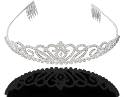 Bseash Silver Crystal Tiara Crown Headband Princess Elegant Crown with combs for Women Girls Bridal Wedding Prom Birthday Party