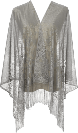 Yeieeo Women’s Lace Shawl Lightweight Floral Scarf with Fringe, Wedding Party Wrap Shawl