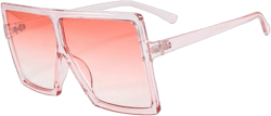 Oversized Square Sunglasses for Women Trendy Flat Top Fashion Shades Pink 1 pack