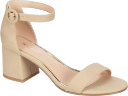 XAPPEAL Hartley - Women's Open Toe Low Block Heel Dress Sandals with Ankle Strap 7.5 Nude