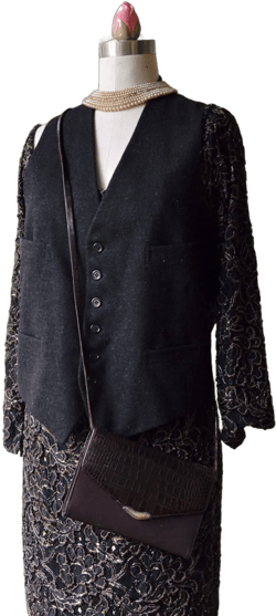 Charcoal Gray Vintage Tailored Wool Vest/Button Front Vest/Women Unisex Fall Fashion Accessory