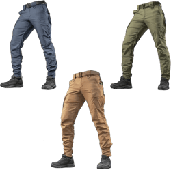 M-Tac Aggressor Flex Tactical Pants Trio: Versatile Cotton Cargo Collection for Men (Navy Blue, Coyote Brown, Olive Dark - W34/L36)