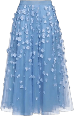 Woman Maxi Skirt Pastel Blue Size 16 Polyester