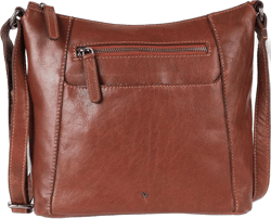 9.5 Inch Genuine Leather Crossbody Sling Bag for Women - Trendy Casual Office Bag with Adjustable Strap Tan
