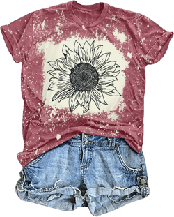 LAZYCHILD Womens Graphic Tees Sunflower Shirts Vintage Flower Graphic Tees Shirts Inspirational Tees Casual Faith Shirt Tops