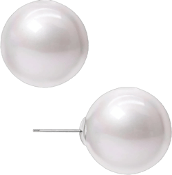 Big Pearl Earrings - Extra Oversized Classic Faux Round Large Simulated Pearl Studs for Women,Hypoallergenic to Sensitive Ears XL Colorful - 14mm