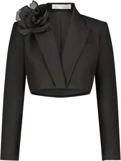 Women's Tailored Cropped Blazer In Black
