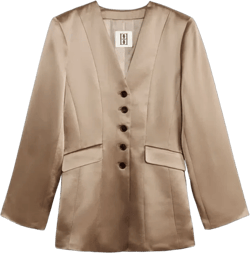 Women's Rinnah Tailored Satin Blazer In Beige