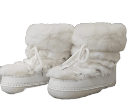 2024 Winter Snow Boots for Women | White Fur Boots | Luxury Thick Fluffy Furry Faux Rabbit Fur Lace-up Waterproof Warm Ski Boots | Alo Trendy