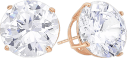 KEZEF Sterling Silver Cubic Zirconia Stud Earrings for Women & Men – Premium S925 Silver Studs – Hypoallergenic – CZ Silver Earrings - Large CZ Studs