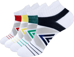 Compression Ankle Socks For Man & Women (4 Pairs) Cushioned Arch Support Athletic Socks for Running, Golf & Sports M-white+white+white+white Large