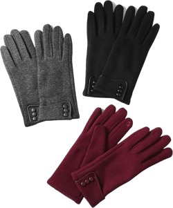 Clothirily Winter Gloves for Women, Touchscreen Texting Winter Gloves Women, Fleece Lined Warm Winter Glove for Cold Weather Black Grey Red-vn