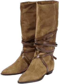 JANSEVEN Western Mid-calf Slouch Cowgirl Cowboy Boots for Women Ladies with Belt Brown Casual Work Boots Leather Suede Boot Pull-On Chunky Low Heel Pointed Toe Boots size 5-13 7 Tan
