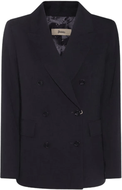 Herno Women's Blue Double-Breasted Tailored Blazer