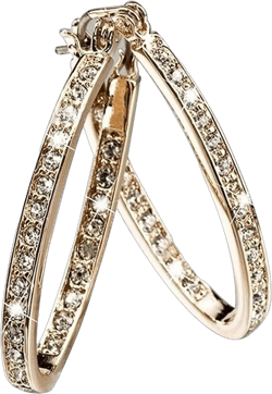 TIHLMK Deals Clearance Hoop Gold Earring for Women Diamond Hoop Earrings Shinning Luxury Rhinestone Earring Round Hoop Earrings