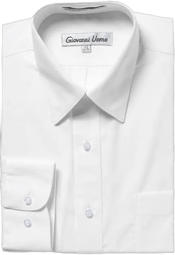 Men's Dress Shirts Regular Fit Solid Long Sleeve Formal Shirt Business Casual Button Down Shirts 18.5" Neck 36"-37" Sleeve White