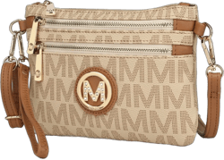 MKF Collection Geneve Womens Crossbody Bag Faux Leather Gold Tone Details