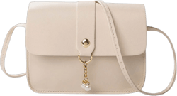 Meitianfacai Women's PU Leather Crossbody Bag, Beige